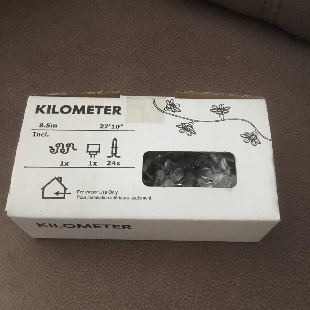 VTG IKEA KILOMETER String Lights 24 Flower Bulbs Indoor 8.6m 27’10” NEW NOS